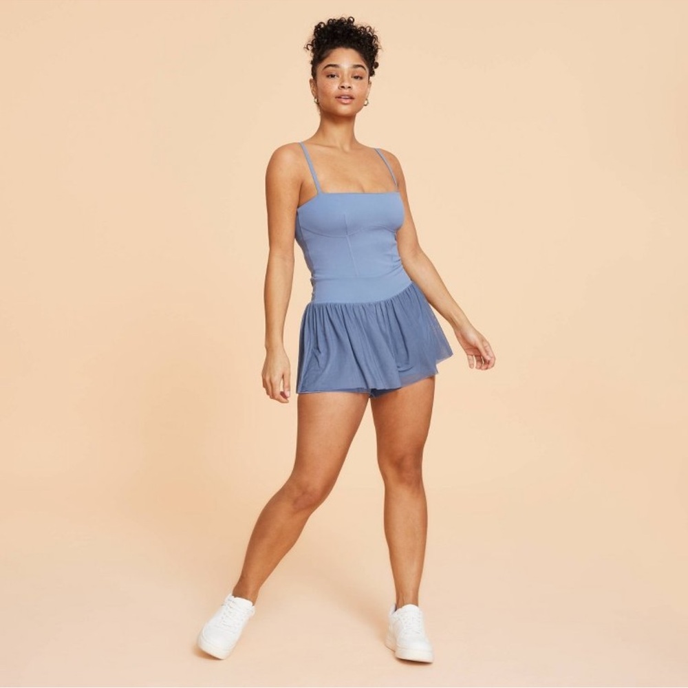 Blogilates Women's Barre Active Romper - Steel Blue, L